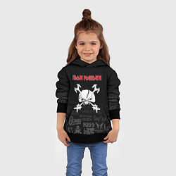 Толстовка-худи детская Iron Maiden логотипы рок групп, цвет: 3D-черный — фото 2
