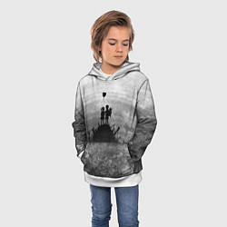 Толстовка-худи детская Бэнкси Дети Любовь Banksy, цвет: 3D-белый — фото 2