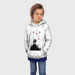 Толстовка-худи детская Banksy мальчик и девочка на горе оружия, цвет: 3D-синий — фото 2