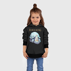 Толстовка-худи детская Каменная черепаха Elden Ring, цвет: 3D-черный — фото 2