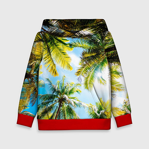 Детская толстовка Пальмы под солнцем / 3D-Красный – фото 1