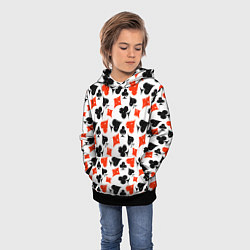 Толстовка-худи детская Пика, Черва, Крестя, Бубна, цвет: 3D-черный — фото 2
