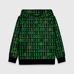 Толстовка-худи детская Двоичный Код Binary Code, цвет: 3D-черный