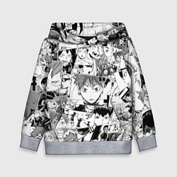 Толстовка-худи детская Волейбол!! pattern, цвет: 3D-меланж