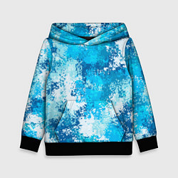 Толстовка-худи детская Спортивный камуфляж Пикси - Лагуна, цвет: 3D-черный