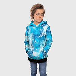 Толстовка-худи детская Спортивный камуфляж Пикси - Лагуна, цвет: 3D-черный — фото 2