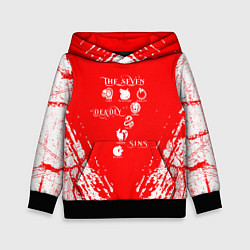 Толстовка-худи детская 7 СМЕРТНЫХ ГРЕХОВ МЕЛОДИАС СИМВОЛ ДРАКОН, цвет: 3D-черный