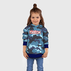 Толстовка-худи детская Roblox Камуфляж Тёмный Синий, цвет: 3D-синий — фото 2
