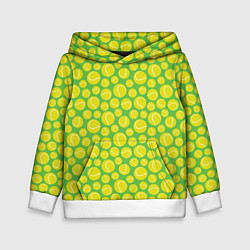 Толстовка-худи детская Мячики для большого тенниса, цвет: 3D-белый