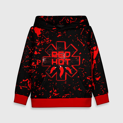 Детская толстовка Red Hot Chili Peppers, лого / 3D-Красный – фото 1