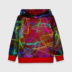 Толстовка-худи детская Color neon pattern Vanguard, цвет: 3D-красный