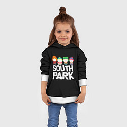 Толстовка-худи детская Южный парк мультфильм - персонажи, цвет: 3D-белый — фото 2