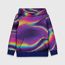 Толстовка-худи детская Neon fashion pattern Wave, цвет: 3D-синий