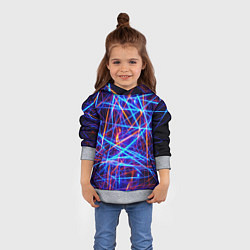 Толстовка-худи детская Neon pattern Fashion 2055, цвет: 3D-меланж — фото 2