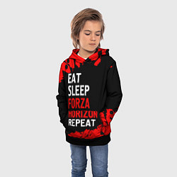 Толстовка-худи детская Eat Sleep Forza Horizon Repeat Краска, цвет: 3D-черный — фото 2