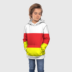 Толстовка-худи детская СЕВЕРНАЯ ОСЕТИЯ РЕСПУБЛИКА, цвет: 3D-белый — фото 2