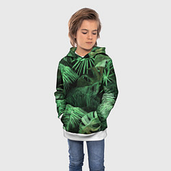 Толстовка-худи детская Цветы Тропические, цвет: 3D-белый — фото 2