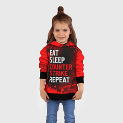 Толстовка-худи детская Eat Sleep Counter Strike Repeat Брызги, цвет: 3D-черный — фото 2