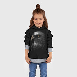 Толстовка-худи детская Голова хищного орла, цвет: 3D-меланж — фото 2
