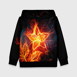 Толстовка-худи детская Flower Neon Fashion 2035 Flame, цвет: 3D-черный