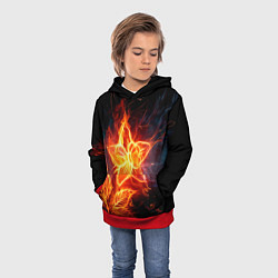 Толстовка-худи детская Flower Neon Fashion 2035 Flame, цвет: 3D-красный — фото 2