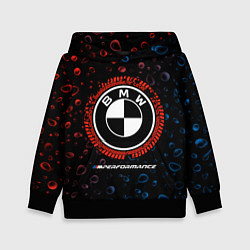 Толстовка-худи детская BMW Капли Дождя, цвет: 3D-черный