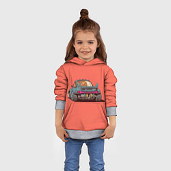 Толстовка-худи детская Cyber car, цвет: 3D-меланж — фото 2