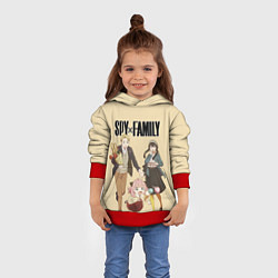 Толстовка-худи детская Spy x Family: Семья шпиона, цвет: 3D-красный — фото 2