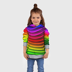 Толстовка-худи детская Color line neon pattern Abstraction Summer 2023, цвет: 3D-меланж — фото 2