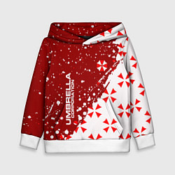 Толстовка-худи детская Resident Evil Umbrella Corporation паттерн, цвет: 3D-белый