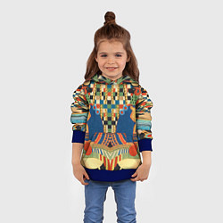 Толстовка-худи детская Египетский орнамент, цвет: 3D-синий — фото 2