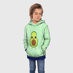 Толстовка-худи детская Авокадо avocado, цвет: 3D-синий — фото 2
