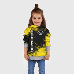Толстовка-худи детская СУБАРУ - SUBARU Желтые пятна, цвет: 3D-меланж — фото 2