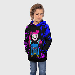 Толстовка-худи детская Poppy Playtime Хагги Вагги и Мама Длинные Ноги, цвет: 3D-черный — фото 2