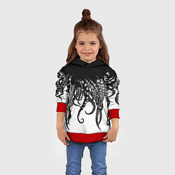 Толстовка-худи детская В щупальцах осьминога, цвет: 3D-красный — фото 2