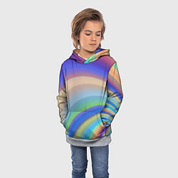 Толстовка-худи детская Все цвета радуги, цвет: 3D-меланж — фото 2