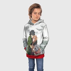 Толстовка-худи детская НАОФУМИ И РАФТАЛИЯ ВОСХОЖДЕНИЕ ГЕРОЯ ЩИТА, цвет: 3D-красный — фото 2