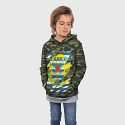 Толстовка-худи детская КАМУФЛЯЖ ВДВ РАЗРЫВ, цвет: 3D-меланж — фото 2