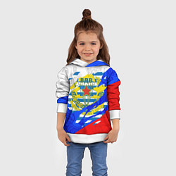 Толстовка-худи детская РОССИЙСКИЙ ТРИКОЛОР - ФОРМА ВДВ РАЗРЫВ, цвет: 3D-белый — фото 2