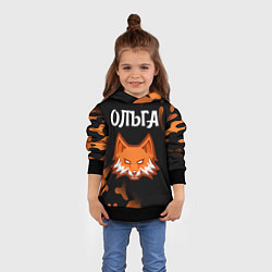 Толстовка-худи детская Ольга - ЛИСА - Камуфляж, цвет: 3D-черный — фото 2