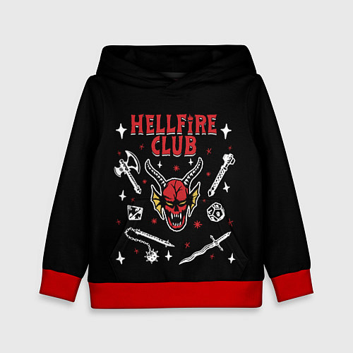 Детская толстовка HELLFIRE CLUB STRANGER THINGS / 3D-Красный – фото 1