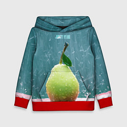 Толстовка-худи детская Груша - juicy pear, цвет: 3D-красный