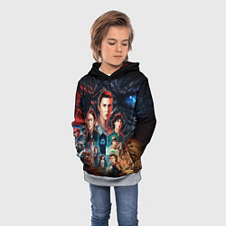 Толстовка-худи детская ОЧЕНЬ СТРАННЫЕ ДЕЛА 4 STRANGER THINGS 4, цвет: 3D-меланж — фото 2