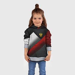 Толстовка-худи детская Россия Спорт Текстура Плиты, цвет: 3D-меланж — фото 2