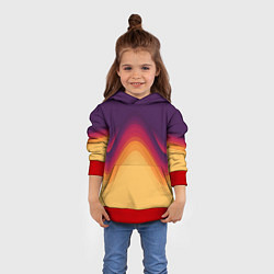 Толстовка-худи детская Волны песка и лавы, цвет: 3D-красный — фото 2