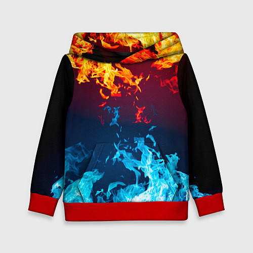 Детская толстовка Лед и Пламя Борьба стихий / 3D-Красный – фото 1