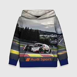 Толстовка-худи детская Audi Sport Racing team Ауди Спорт Гоночная команда, цвет: 3D-синий