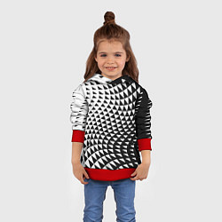 Толстовка-худи детская Минималистический авангардный паттерн, цвет: 3D-красный — фото 2
