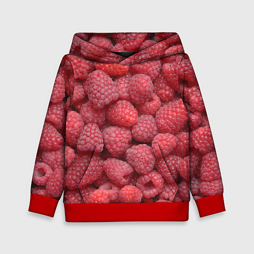 Детская толстовка Малина - ягоды / 3D-Красный – фото 1
