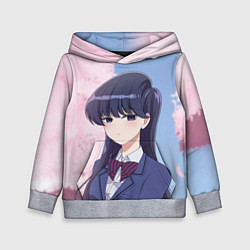 Толстовка-худи детская Коми-сан У Коми проблемы с общением, цвет: 3D-меланж